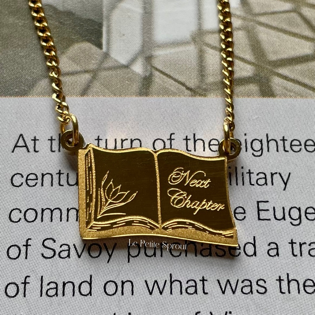 Flipping Through the Pages Dainty Book Necklace