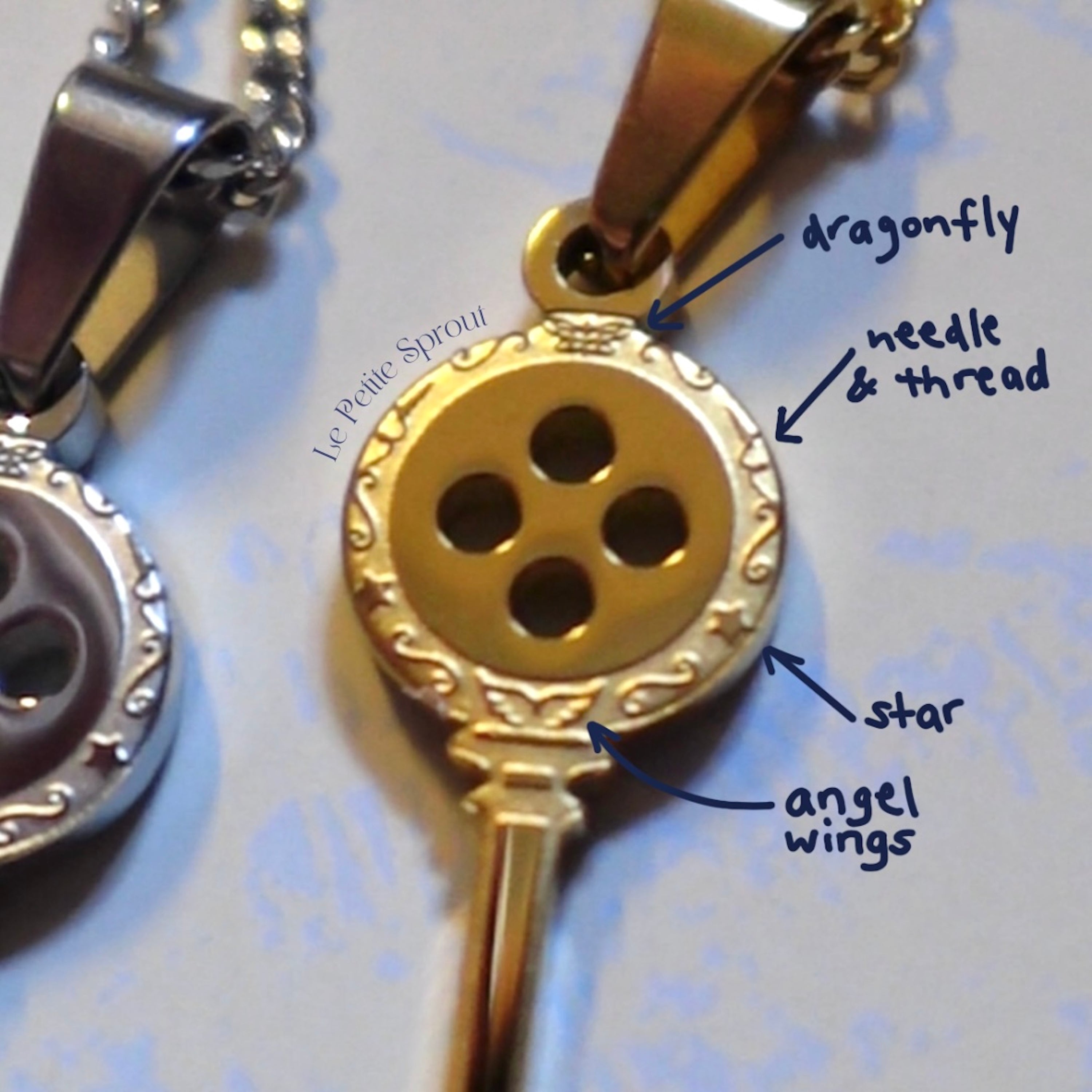 Button Key Necklace