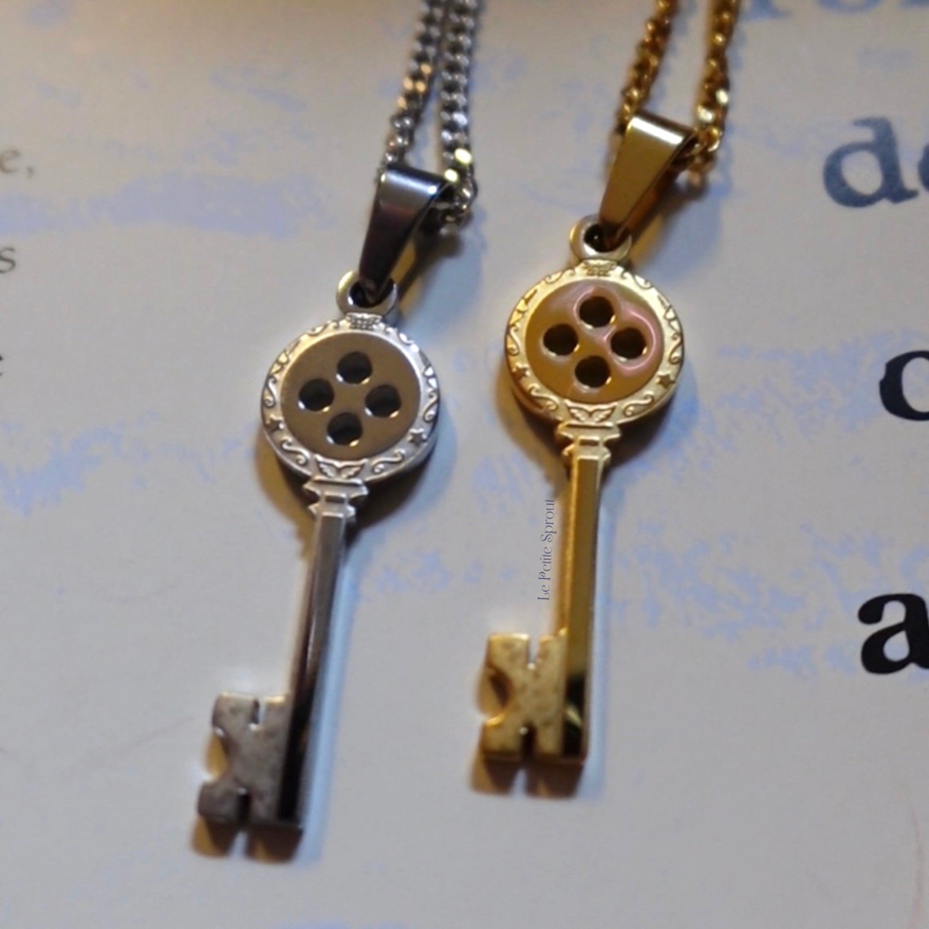 Button Key Necklace