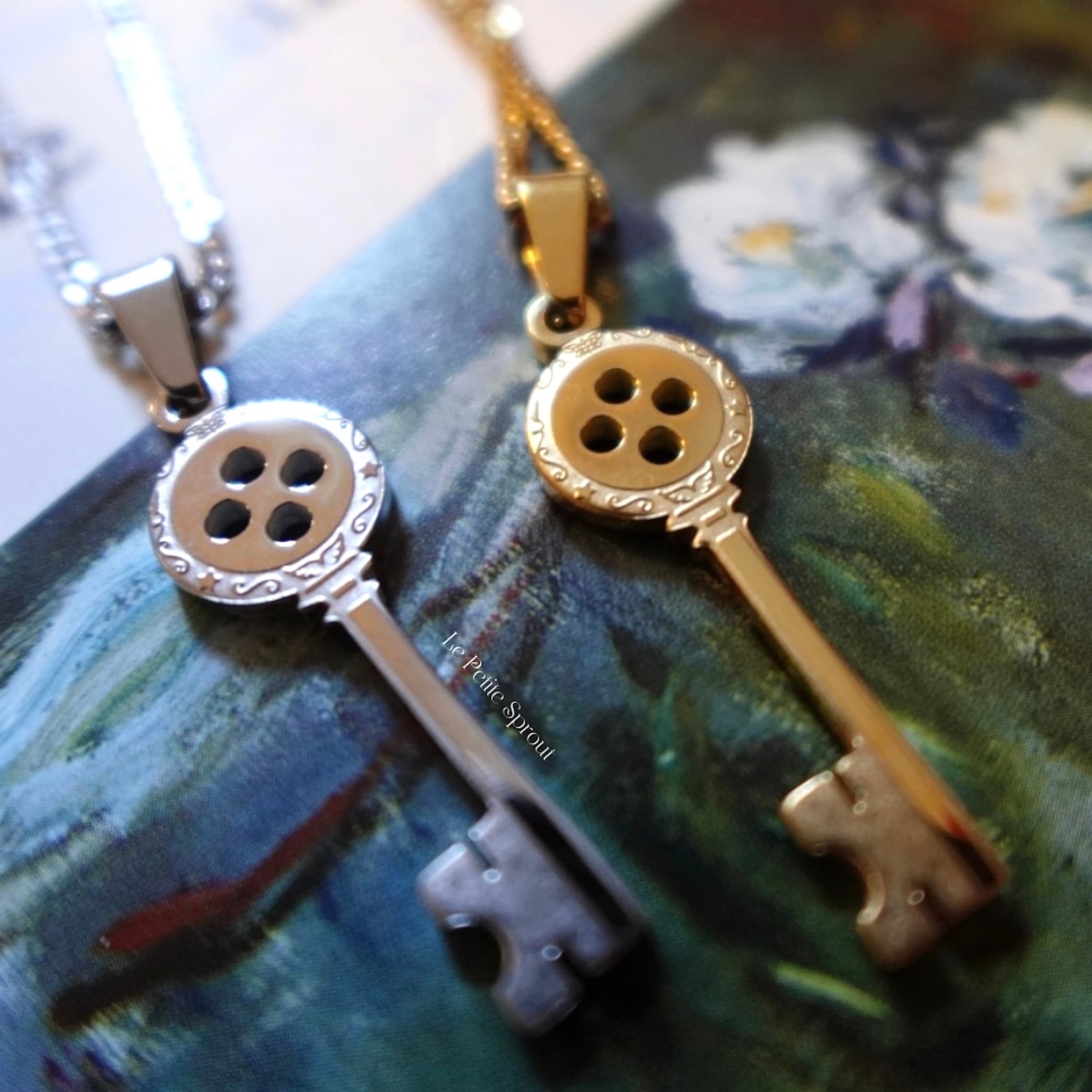 Button Key Necklace