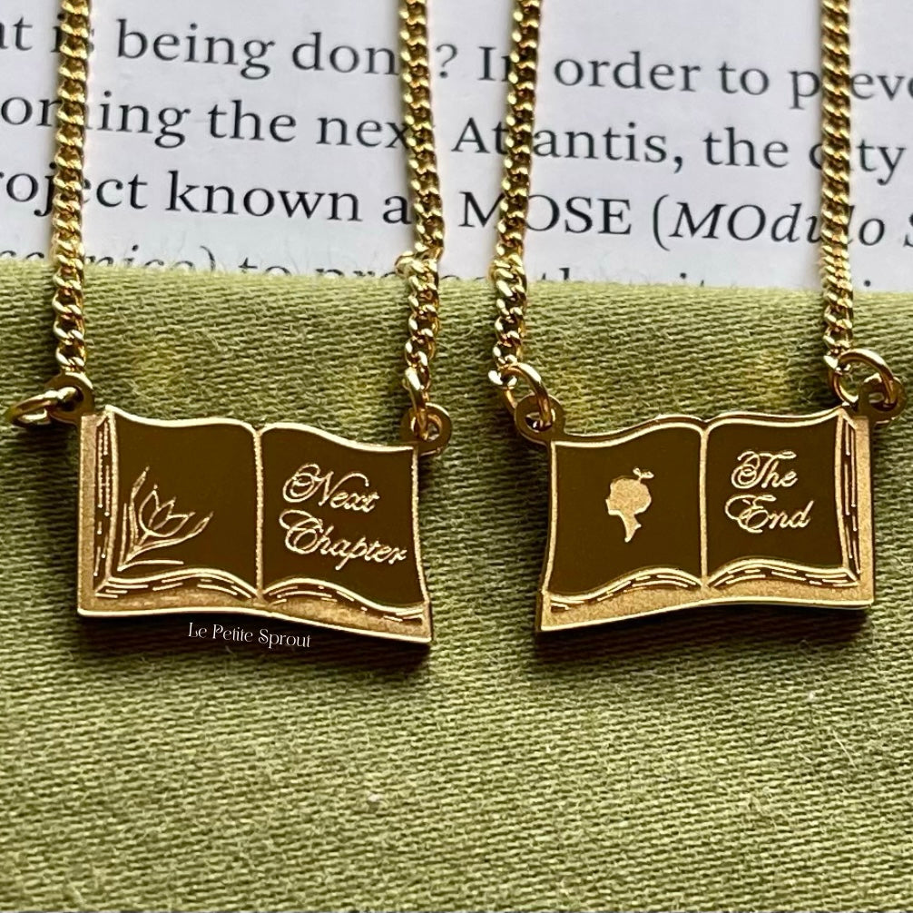 Flipping Through the Pages Dainty Book Necklace