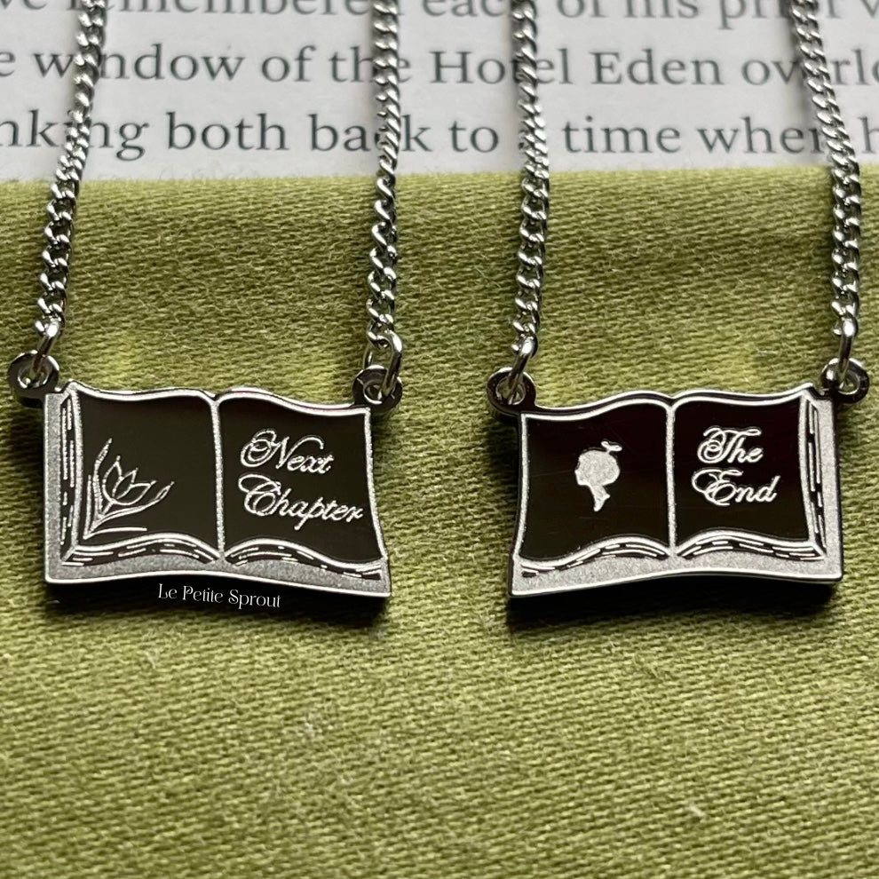 Flipping Through the Pages Dainty Book Necklace