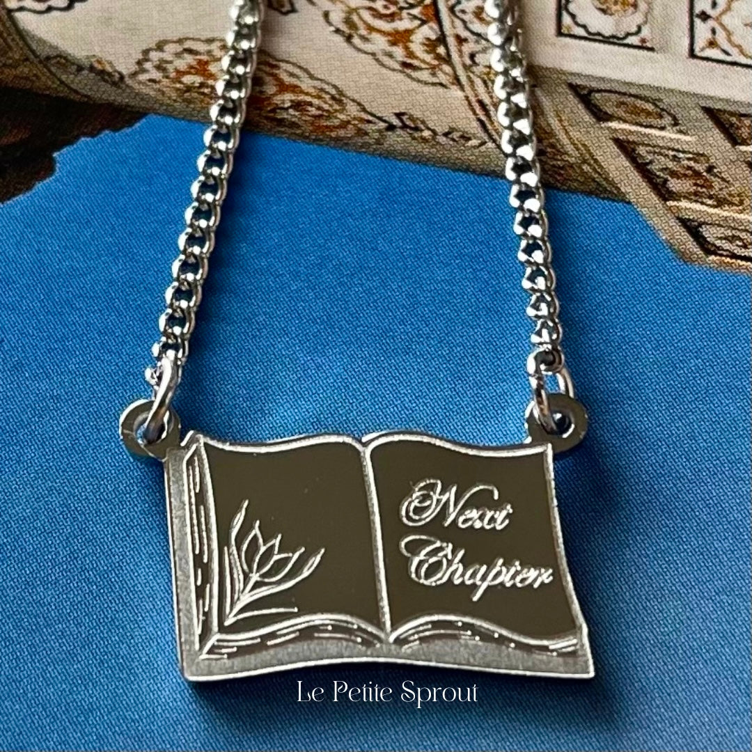 Flipping Through the Pages Dainty Book Necklace