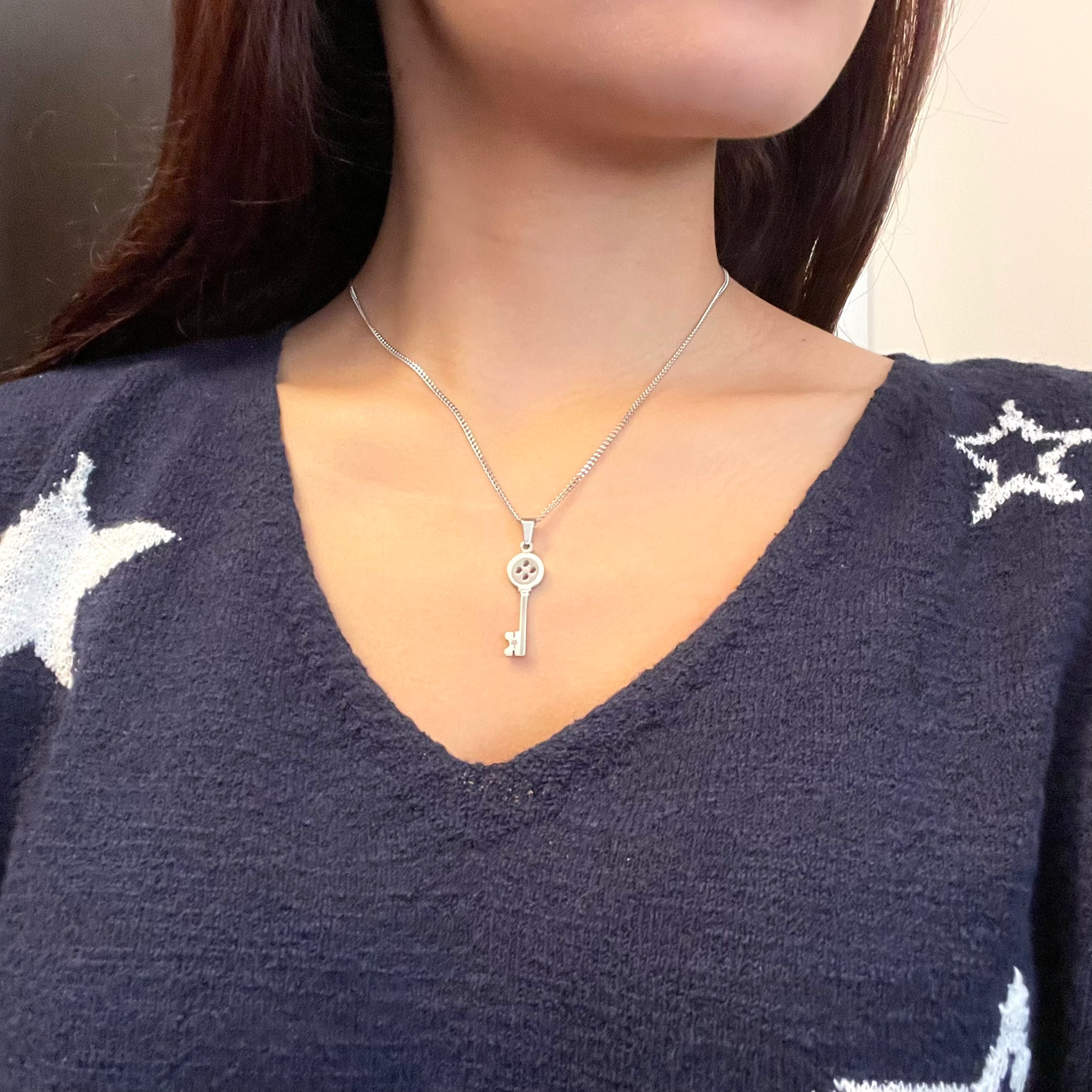 Button Key Necklace