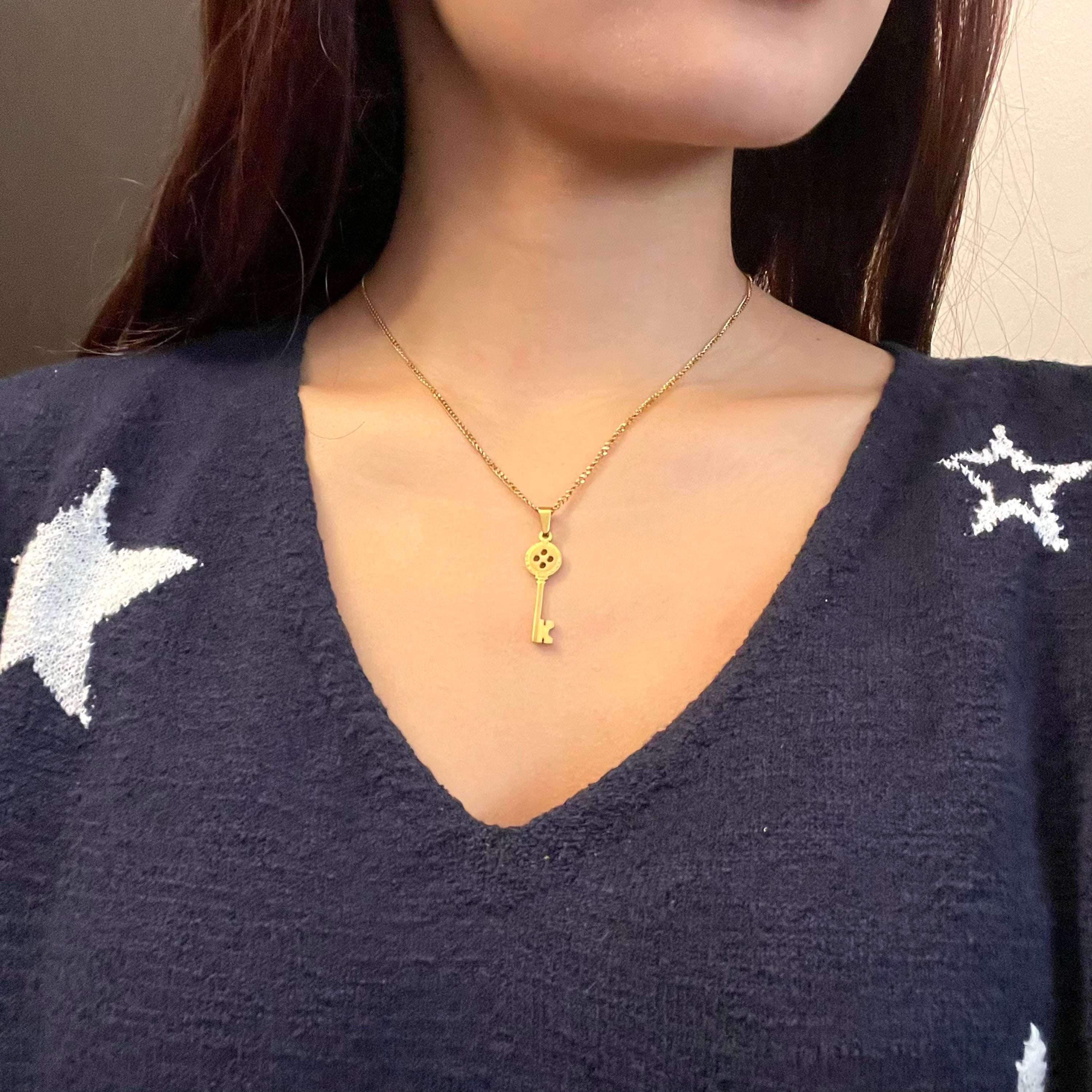 Button Key Necklace
