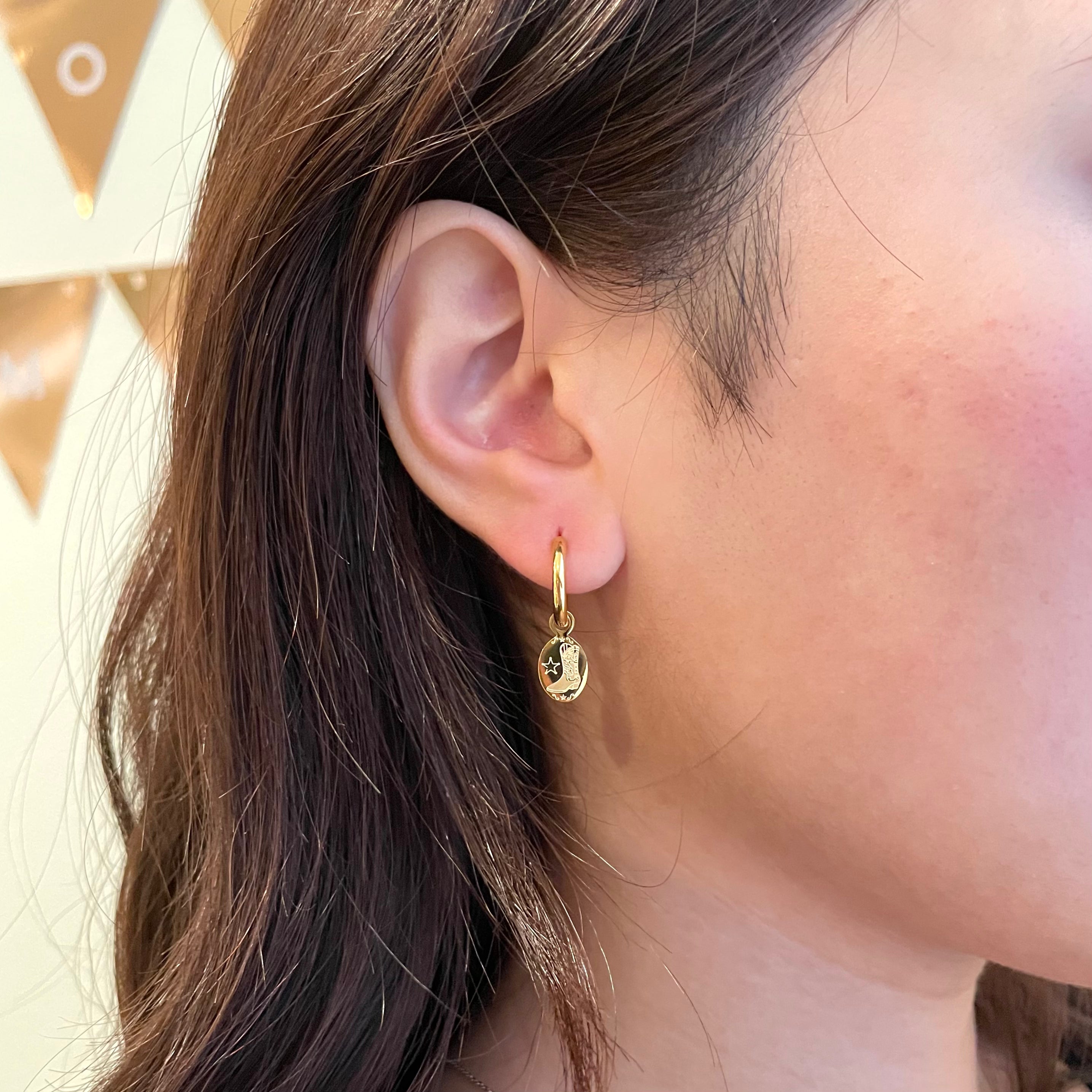 Forever Cowboy Dainty Double-Sided Mini Hoop Earrings