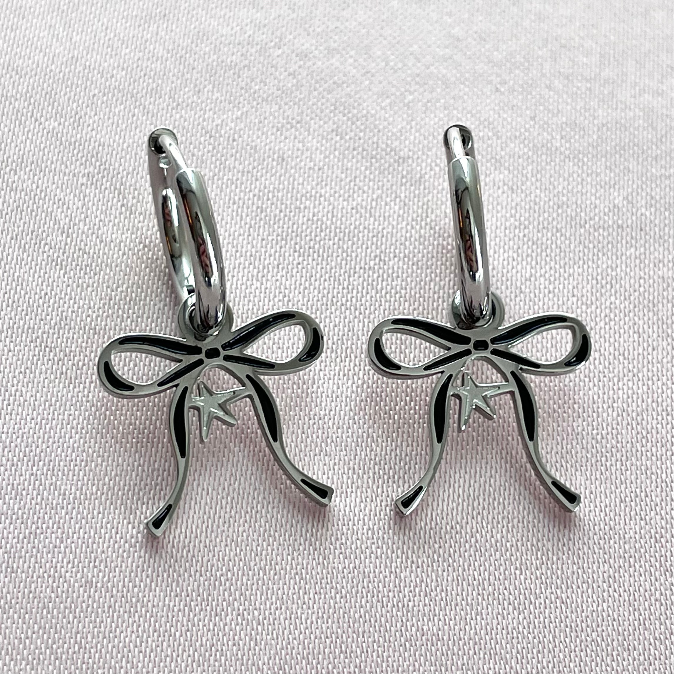Starry Bow Double-Sided Earrings