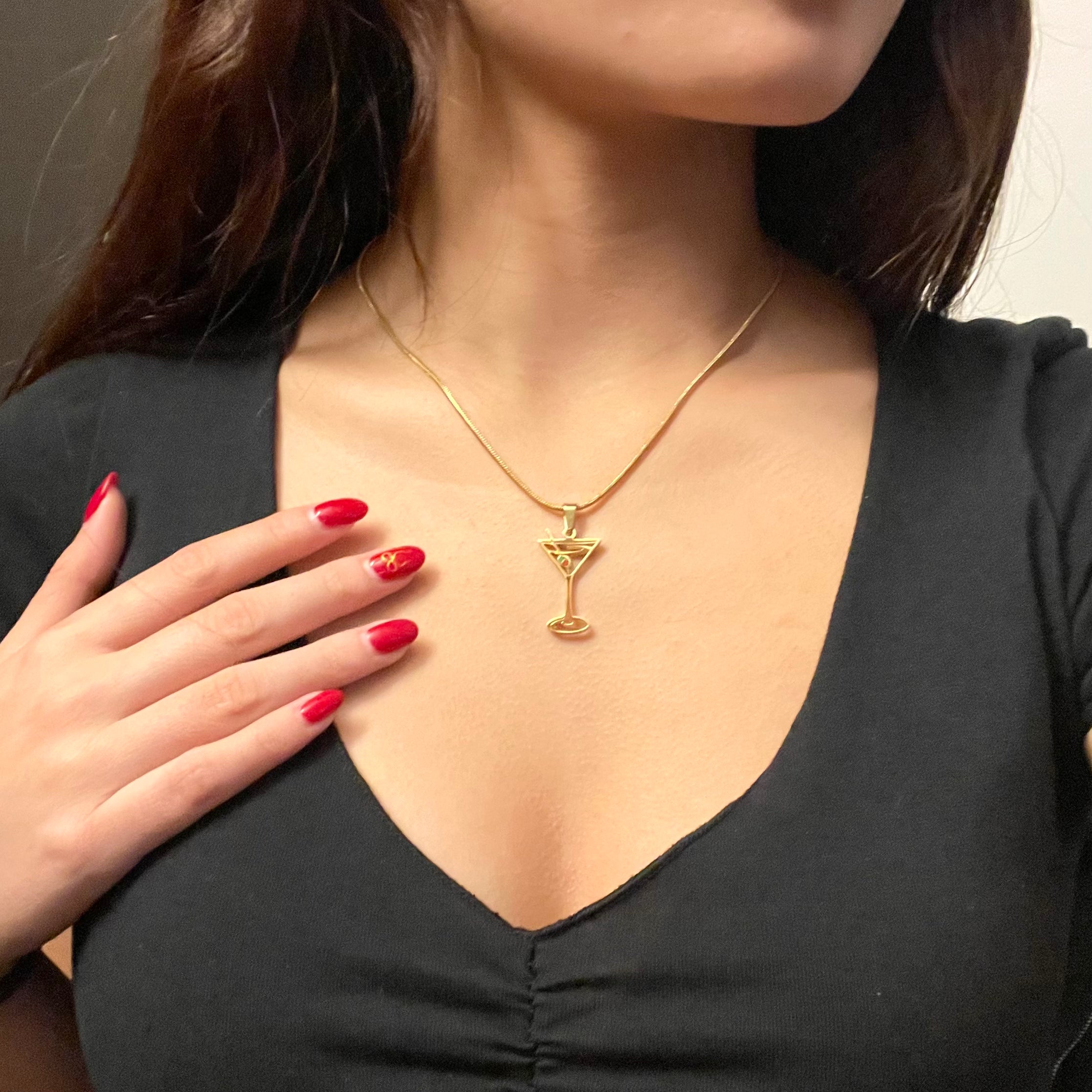 Martini Crystal Enamel Necklace