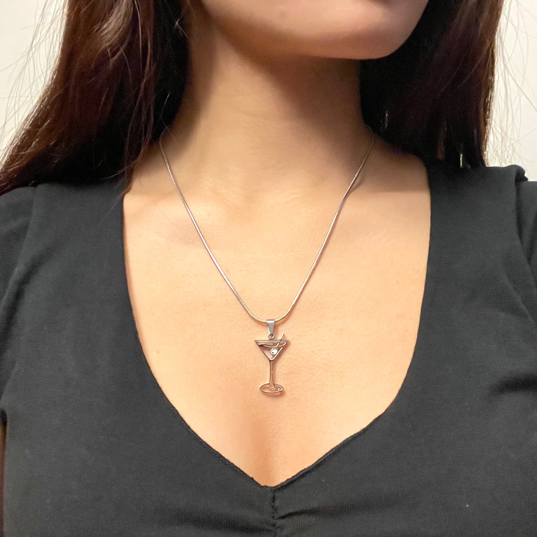 Martini Crystal Enamel Necklace