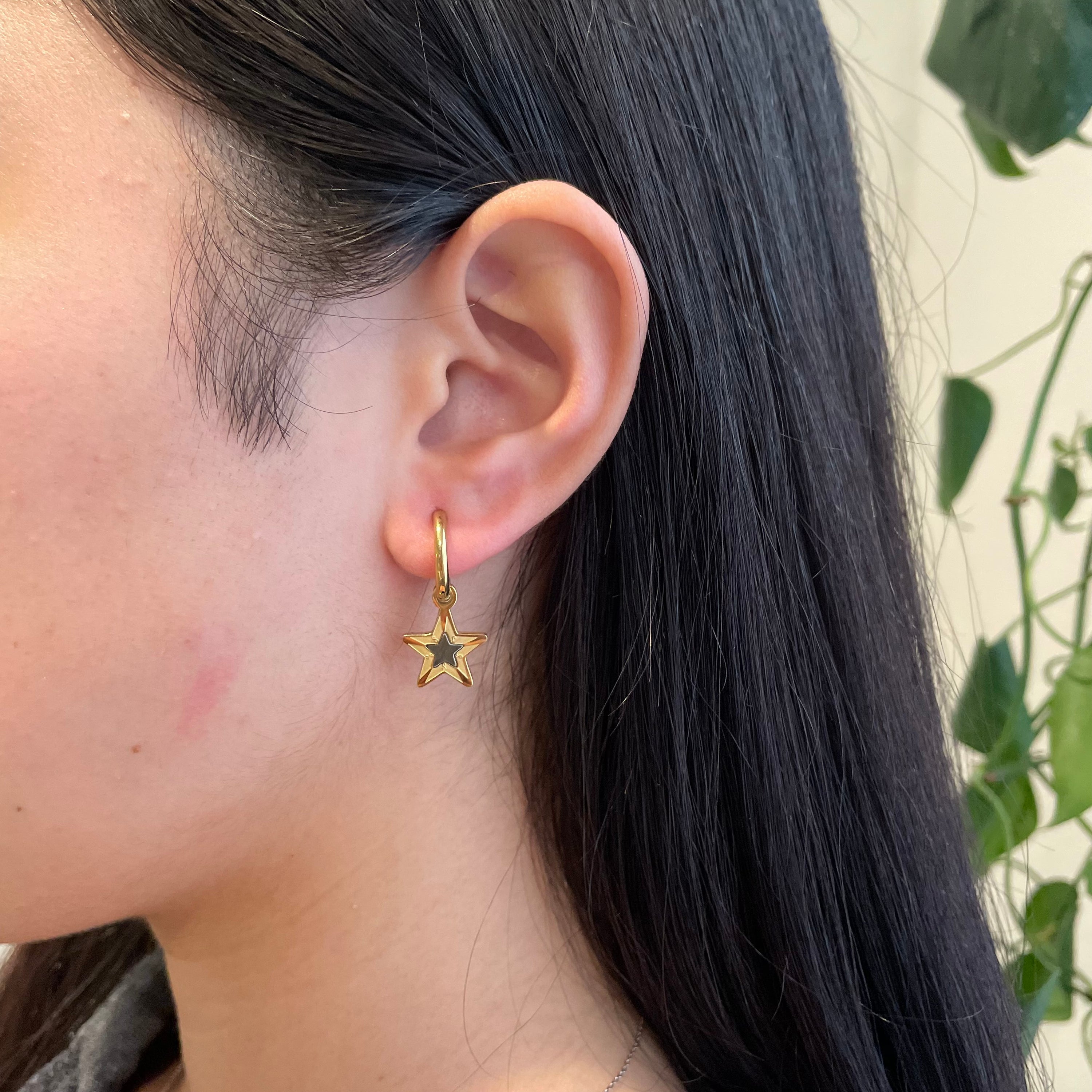 Stella Mini Hoop Light Shell Earrings