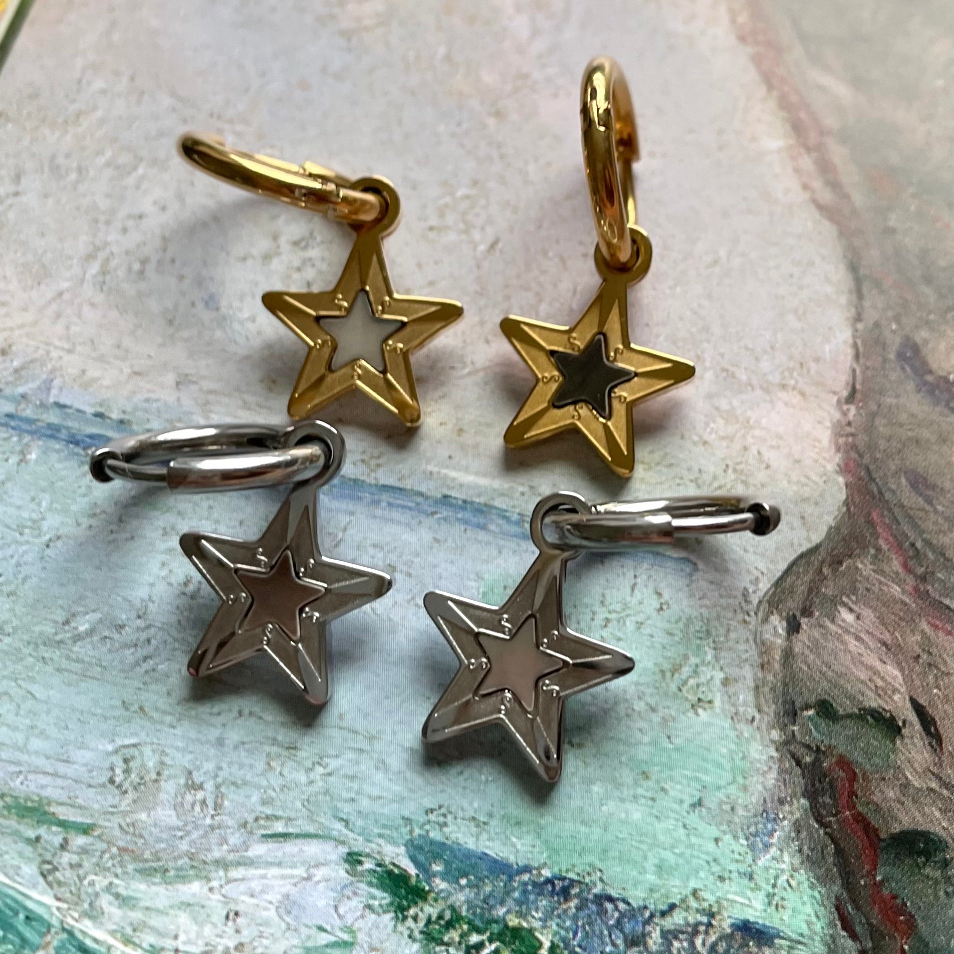 Stella Mini Hoop Light Shell Earrings