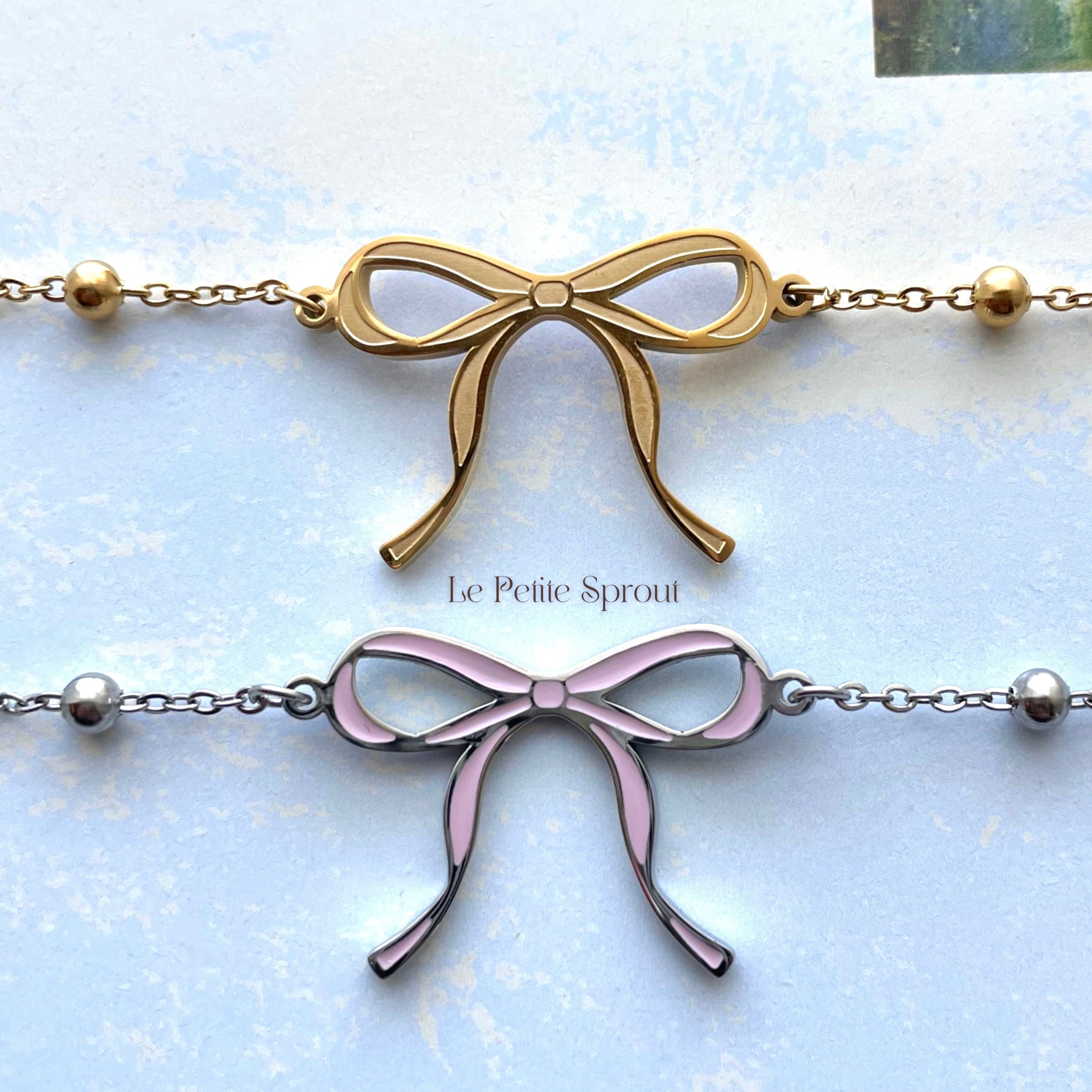 Blush Bow Double-Sided Bracelet