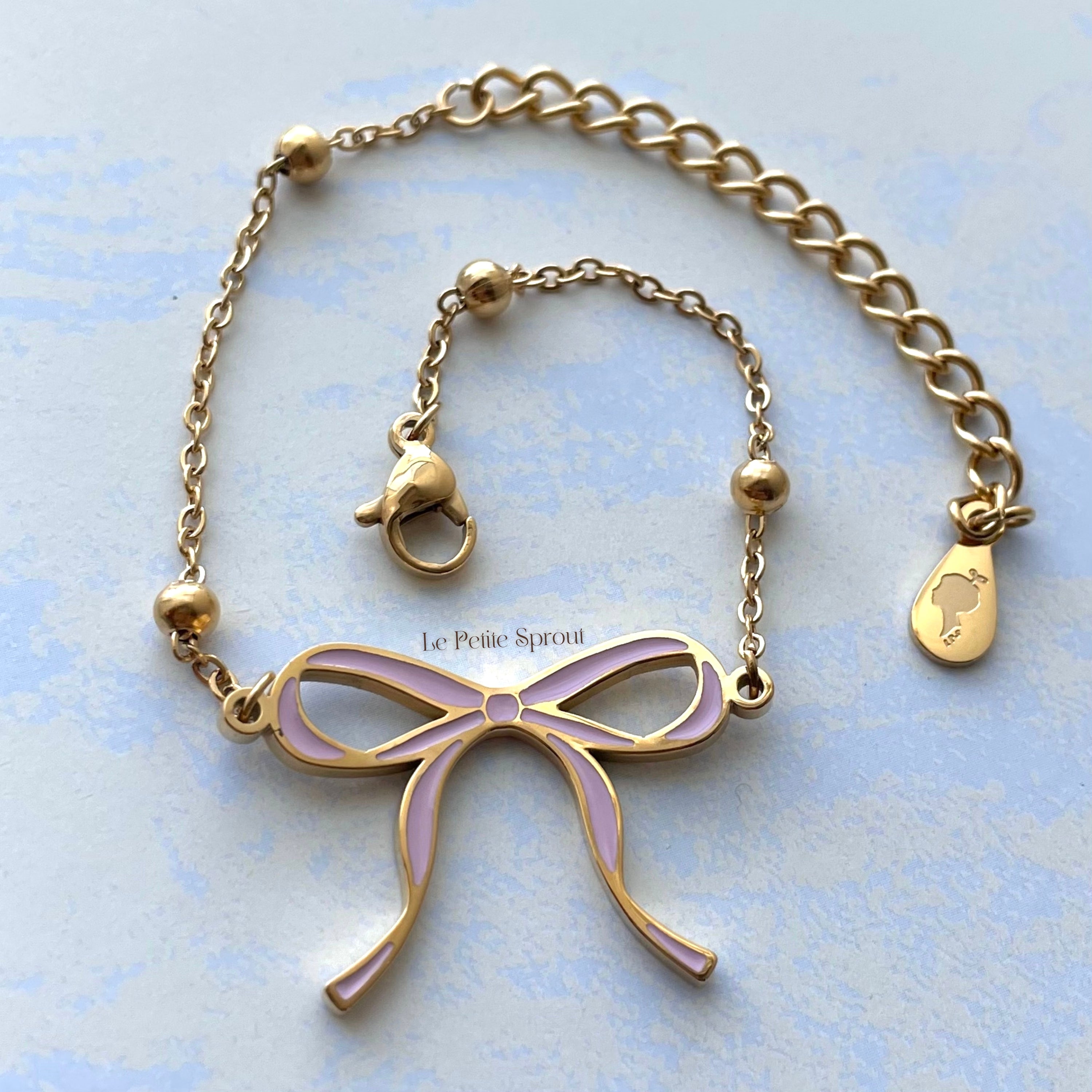 Blush Bow Double-Sided Bracelet