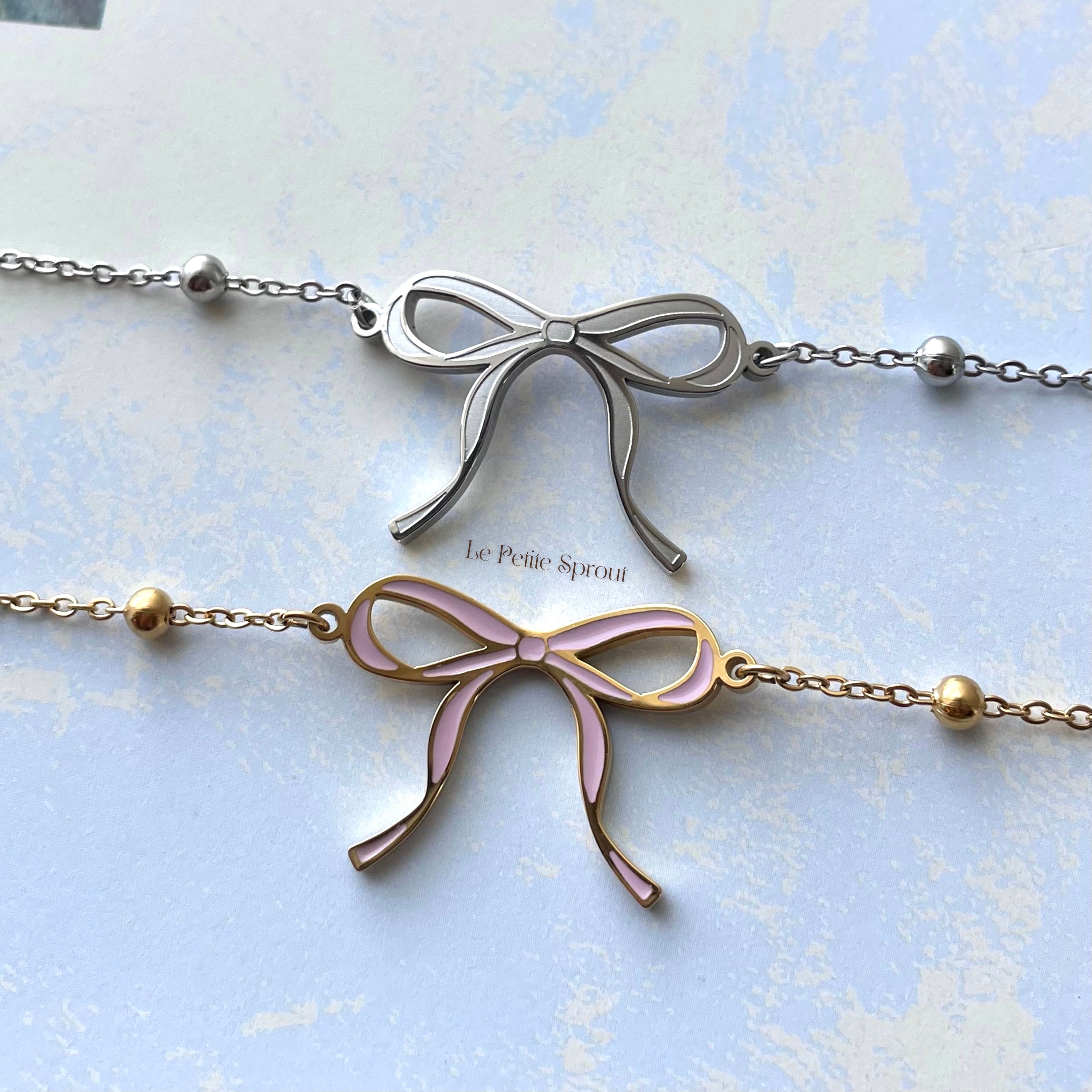 Blush Bow Double-Sided Bracelet