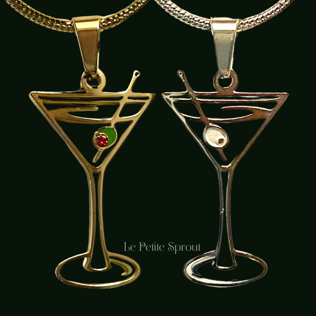 Martini Crystal Enamel Necklace