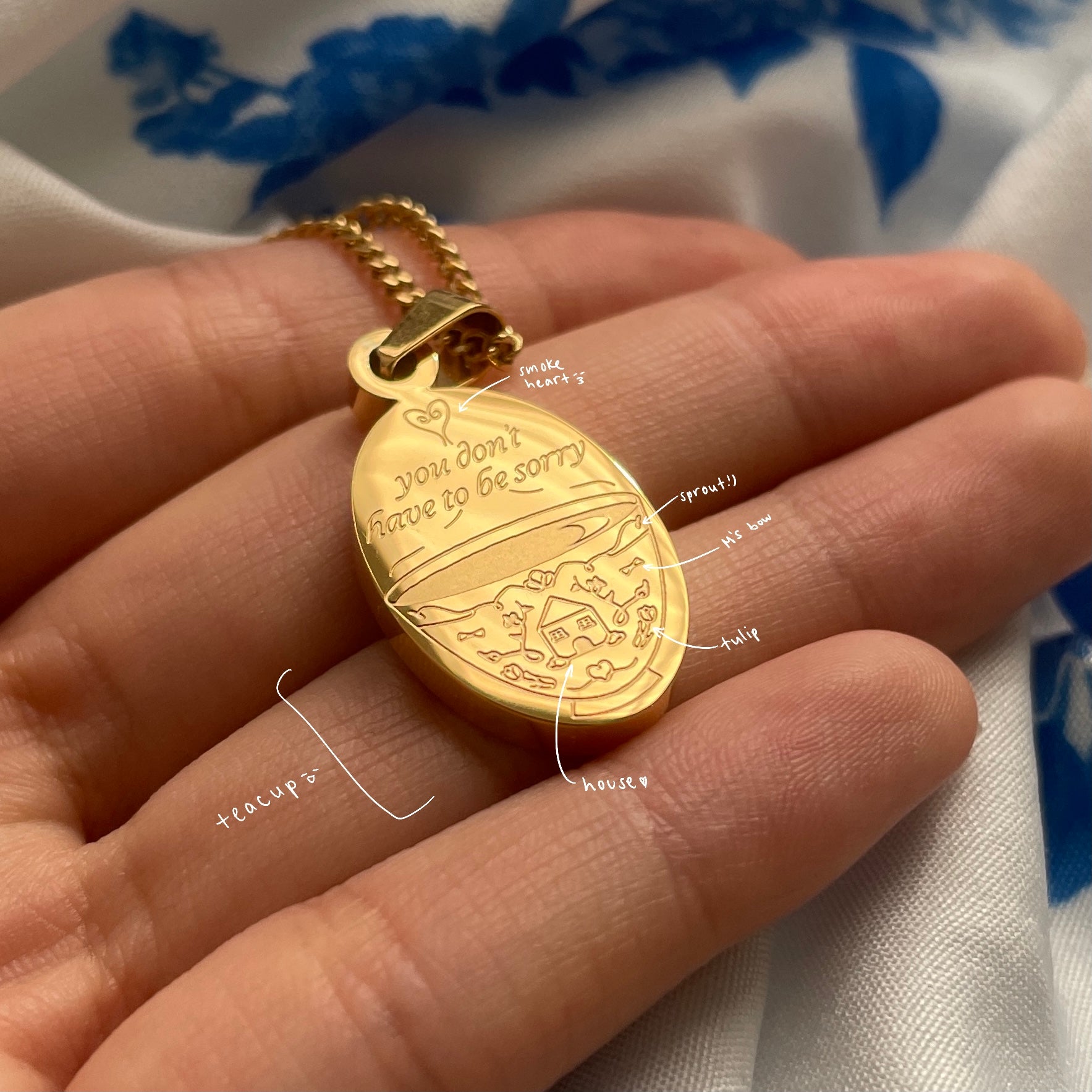 Flower Tea Double-Sided Necklace