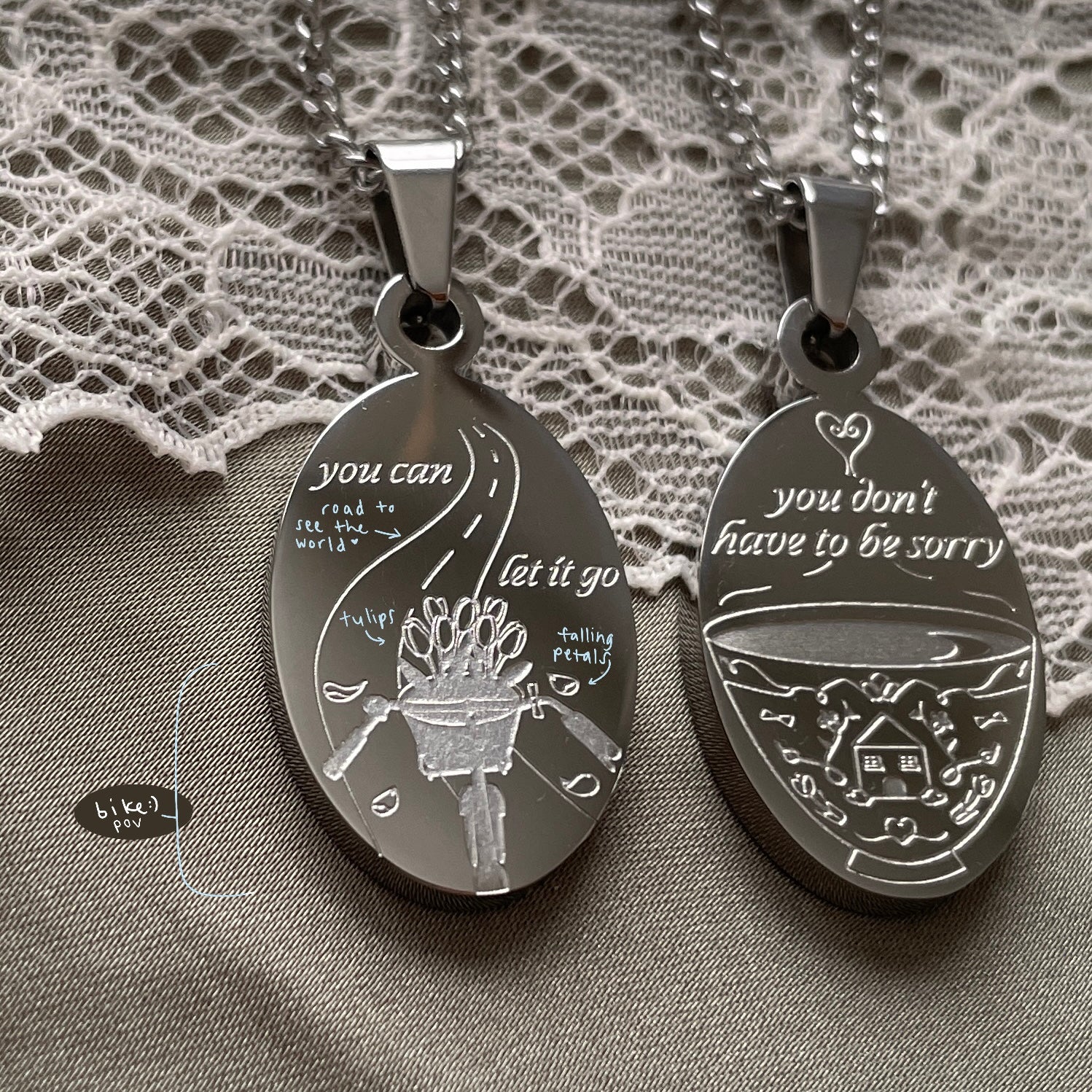 Flower Tea Double-Sided Necklace