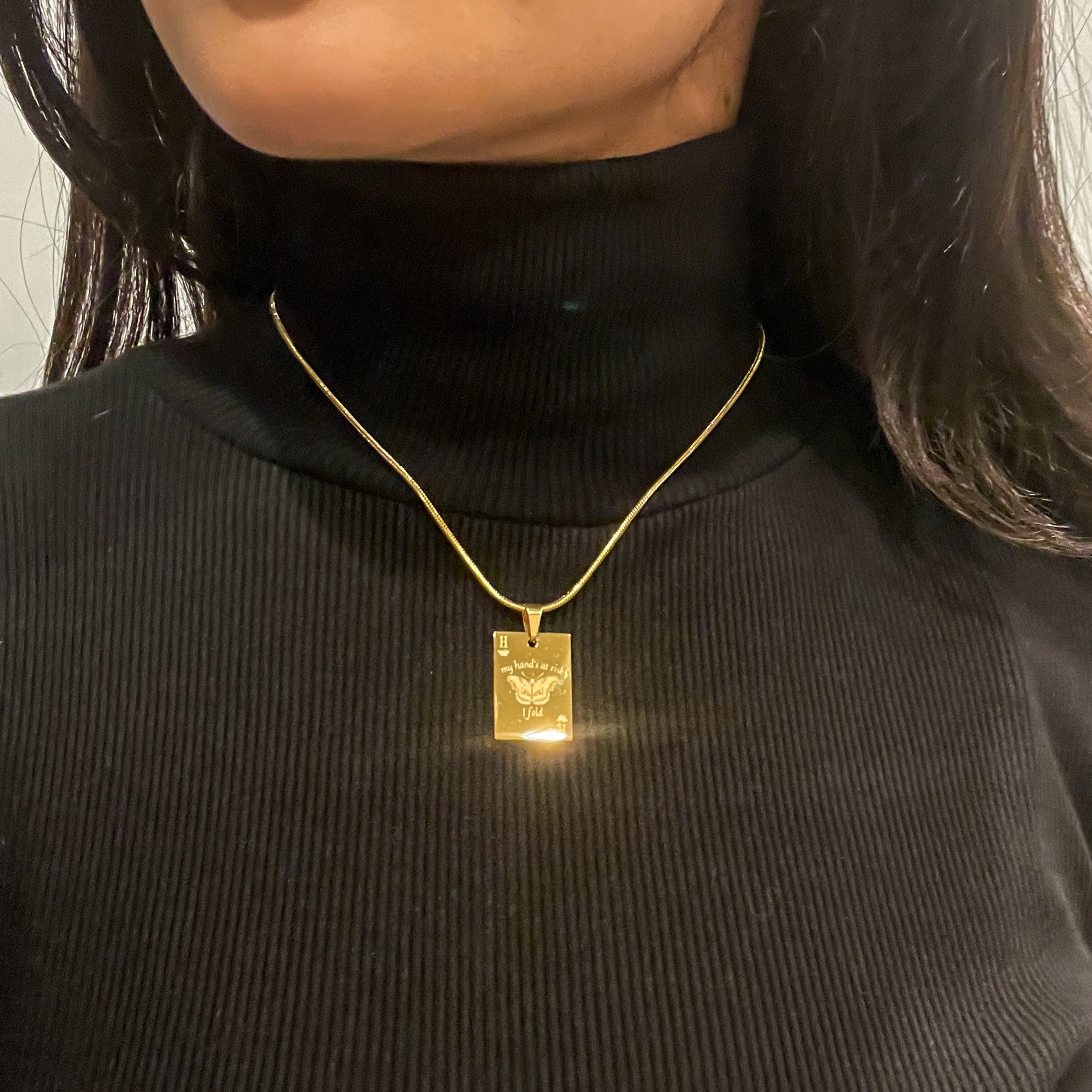 H Card Necklace