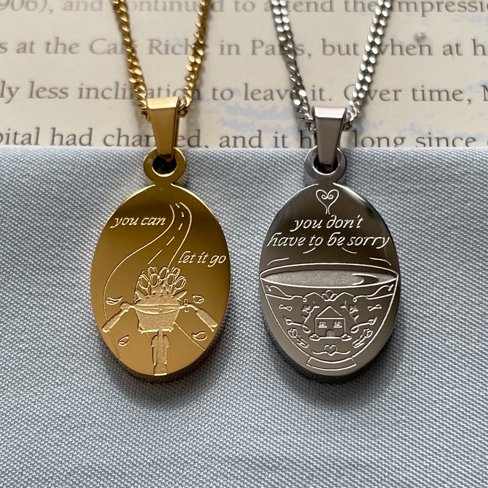 Flower Tea Double-Sided Necklace
