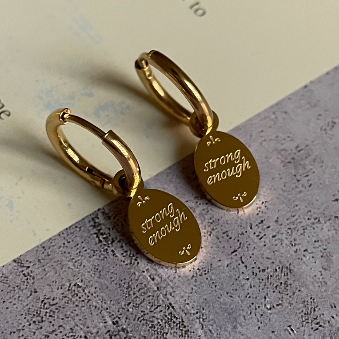 Strong Enough Dainty Mini Hoop Earrings