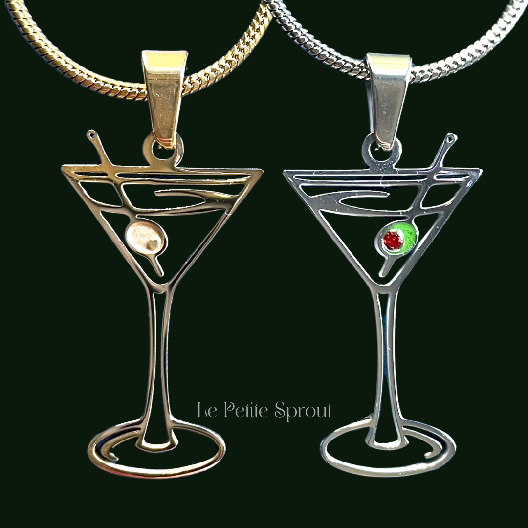 Martini Crystal Enamel Necklace
