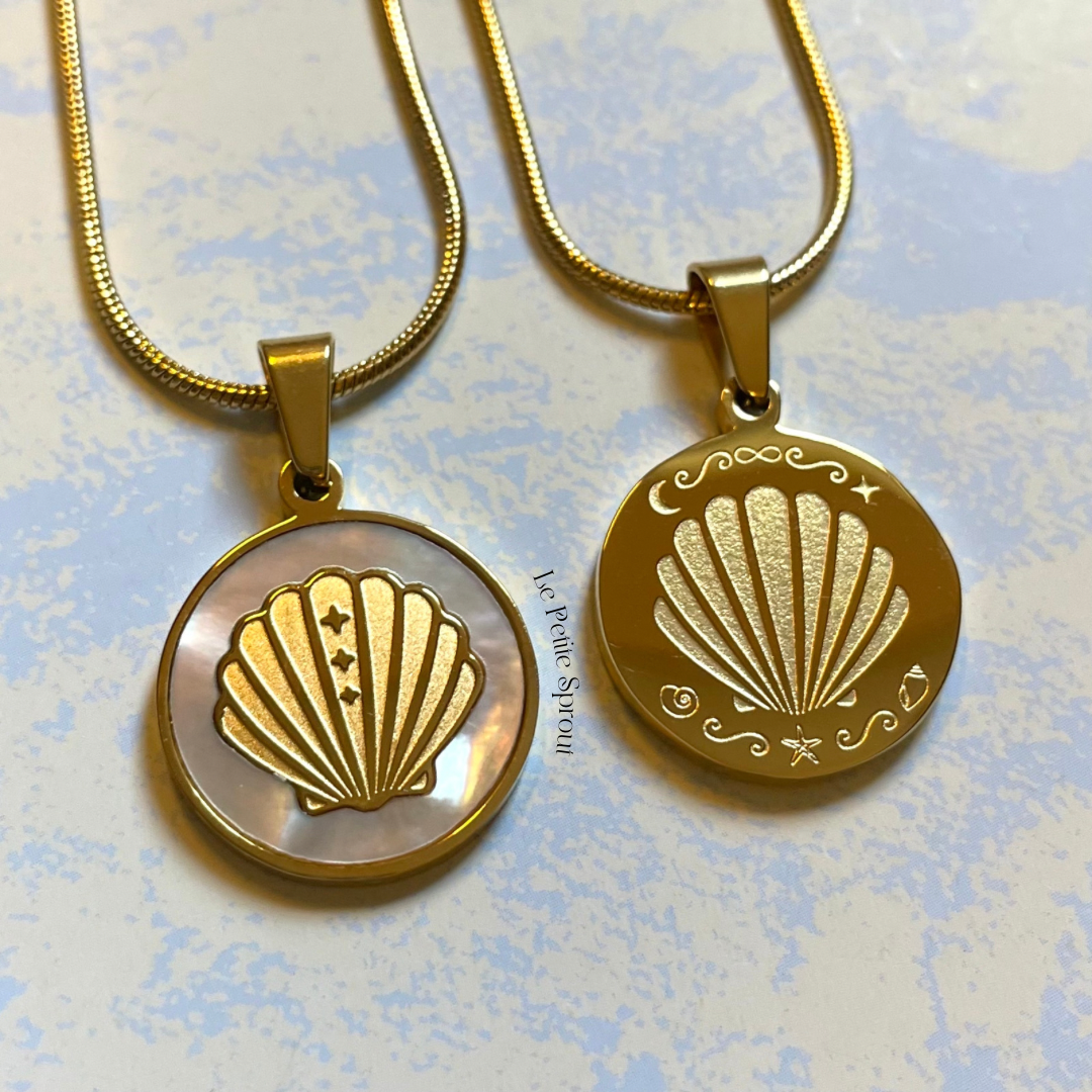 Beach Lover Forever Double-Sided Light Shell Necklace – Le Petite