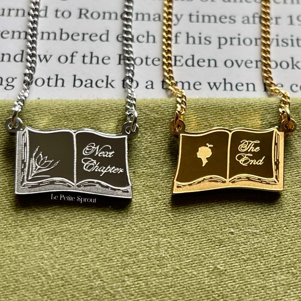 Flipping Through the Pages Dainty Book Necklace