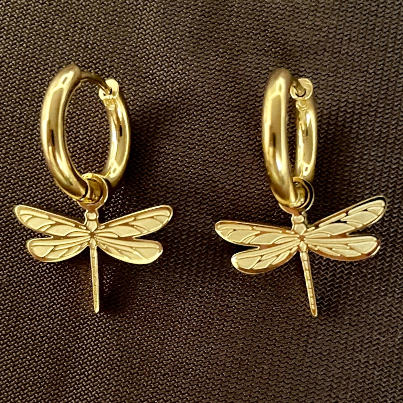 Dragonfly Double-Sided Mini Hoop Earrings