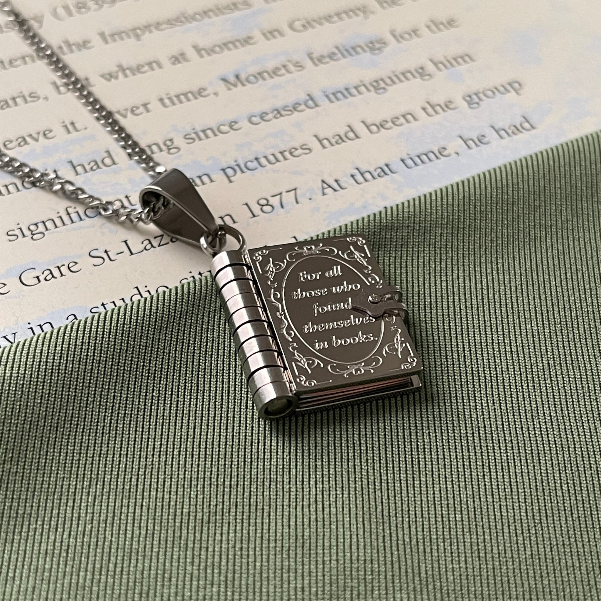 Open Book Charm Silver Plated Open Book Charm for Necklace or Bracelet 