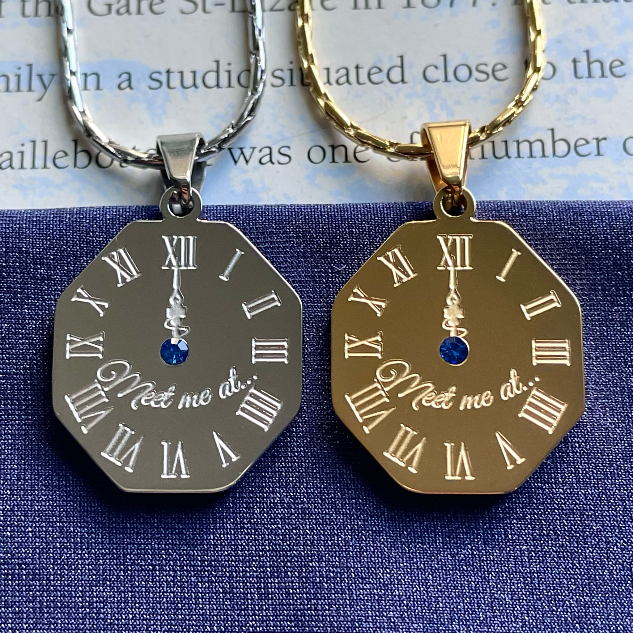 Engraved hot sale crystal necklace