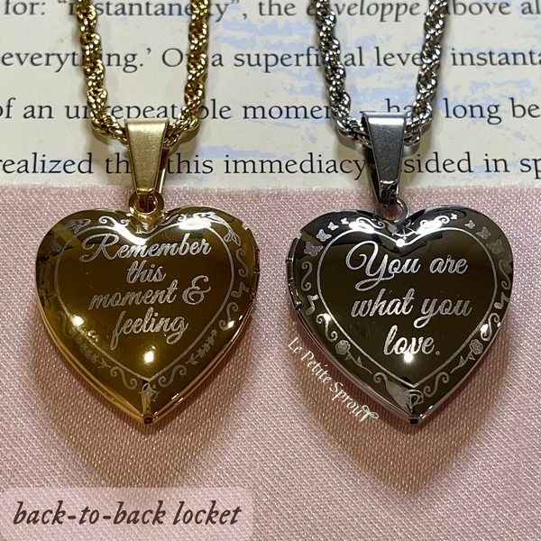 Engraved heart deals locket necklace